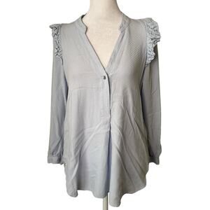 Halston Heritage light blue long-sleeve top size S